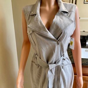 CK Sleeveless Trenchcoat Dress, Size 14